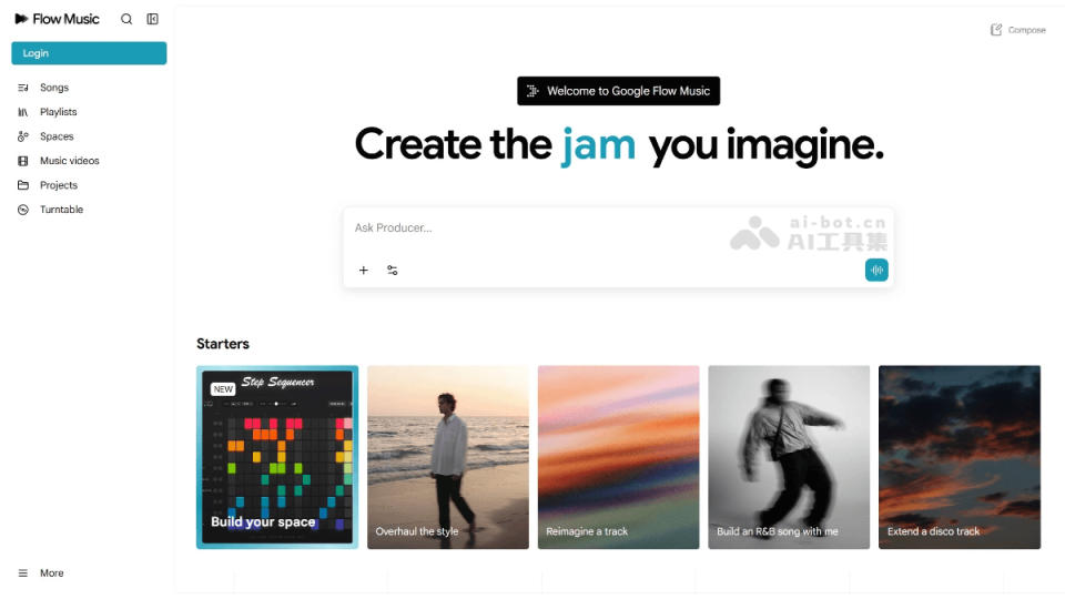 Flow Music 网站截图
