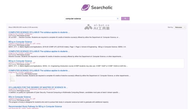 Searcholic 网站截图